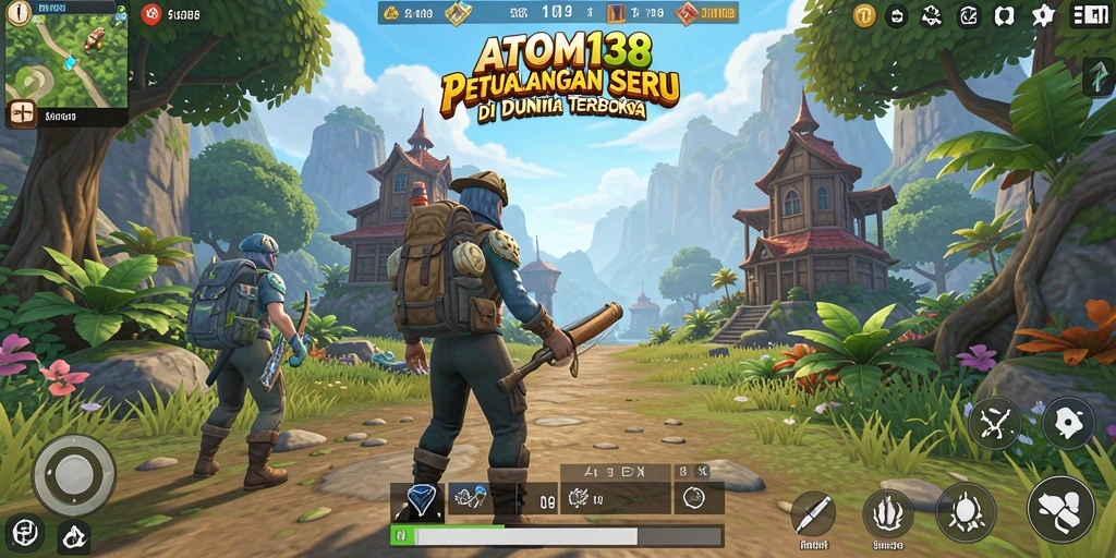 Tampilan gameplay dinamis di dunia terbuka ATOM138.