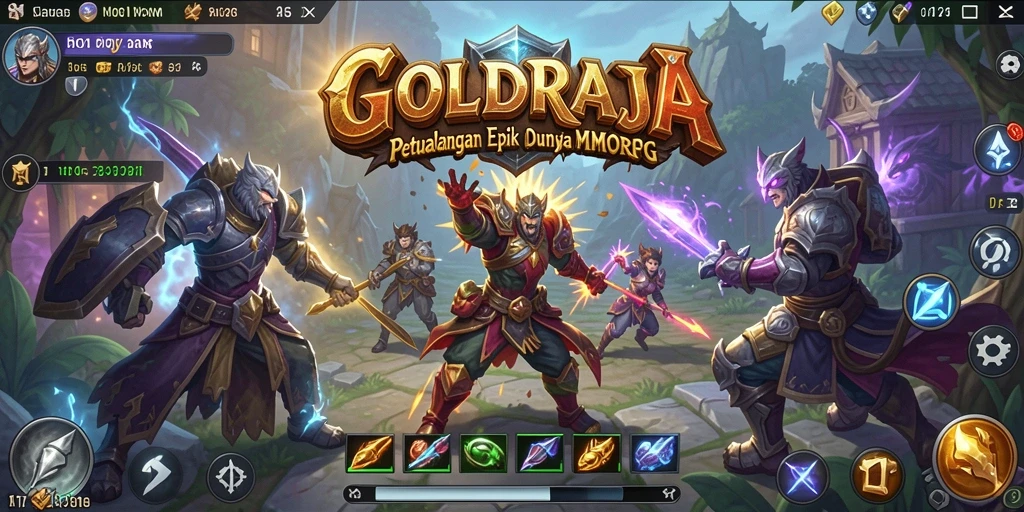 Tampilan gameplay GOLDRAJA yang menakjubkan dan mendebarkan.