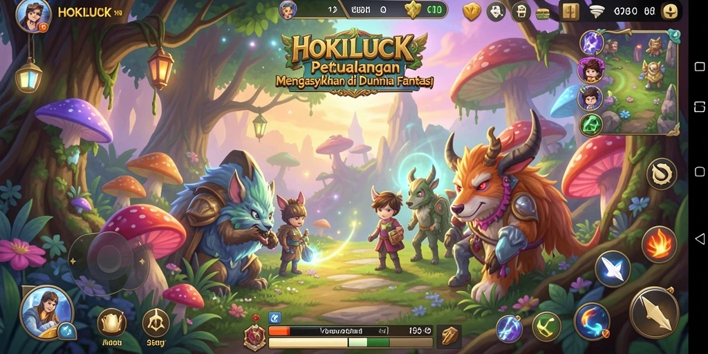 Tangkapan layar gameplay HOKILUCK menampilkan aksi petualangan yang mendebarkan.