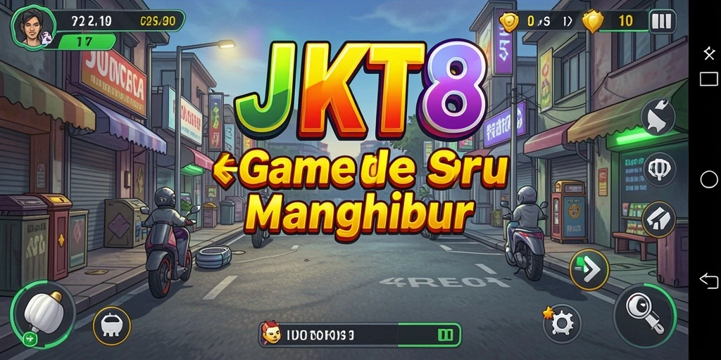 Tampilan utama gameplay JKT8 yang menampilkan kemajuan Idle.