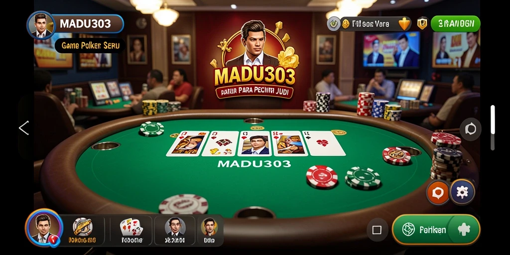 Tampilan gameplay Poker yang seru dan mengasyikkan di MADU303.
