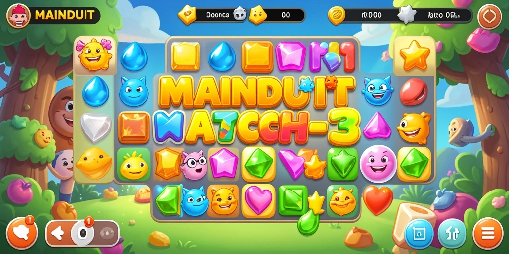 Tampilkan gameplay MAINDUIT dengan tampilan yang seru dan penuh warna.