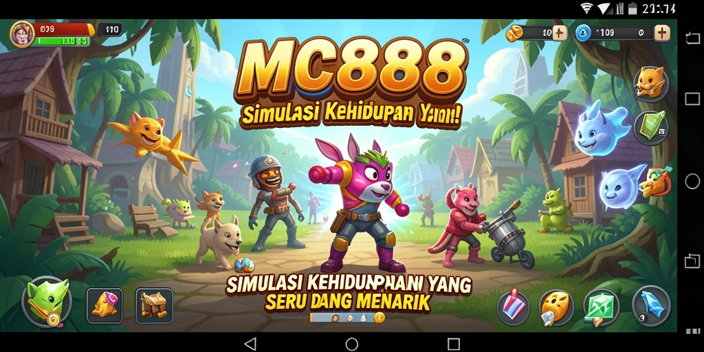 Screenshot gameplay MC888 yang menarik dan penuh warna.
