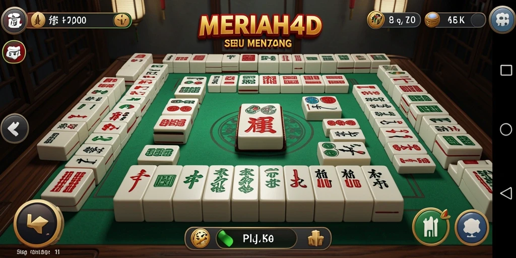 Tampilan permainan MERIAH4D dengan grafis Mahjong yang menawan.