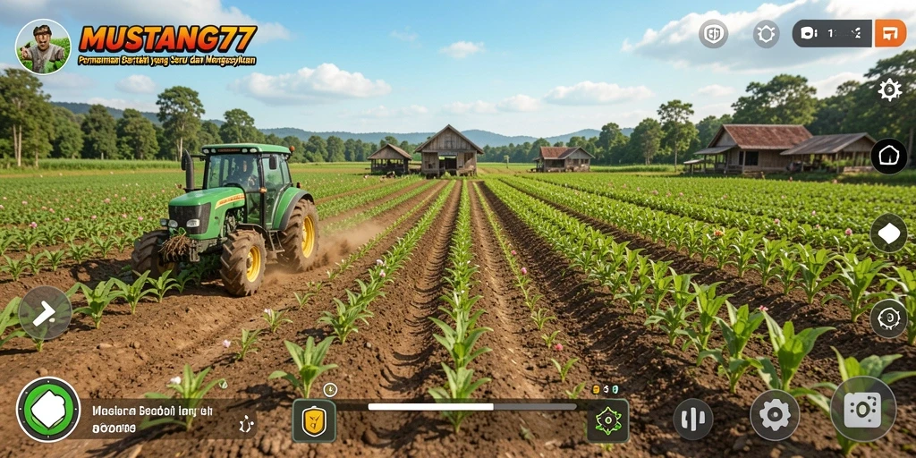 Tampilan menarik dari gameplay MUSTANG77 saat bertani.