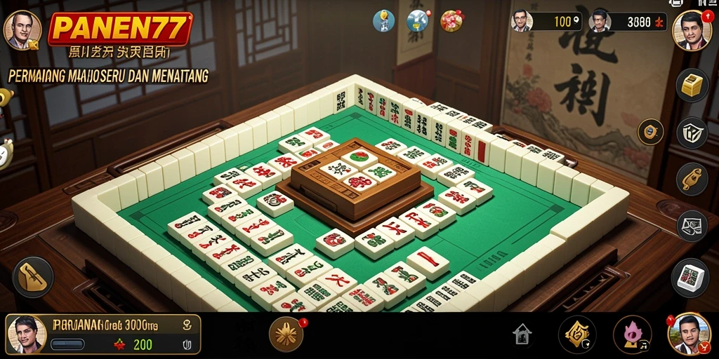 Tampilan gameplay Mahjong yang menarik dari PANEN77.