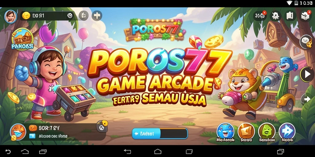 Tampilan gameplay seru dari POROS77 dengan berbagai level menantang.