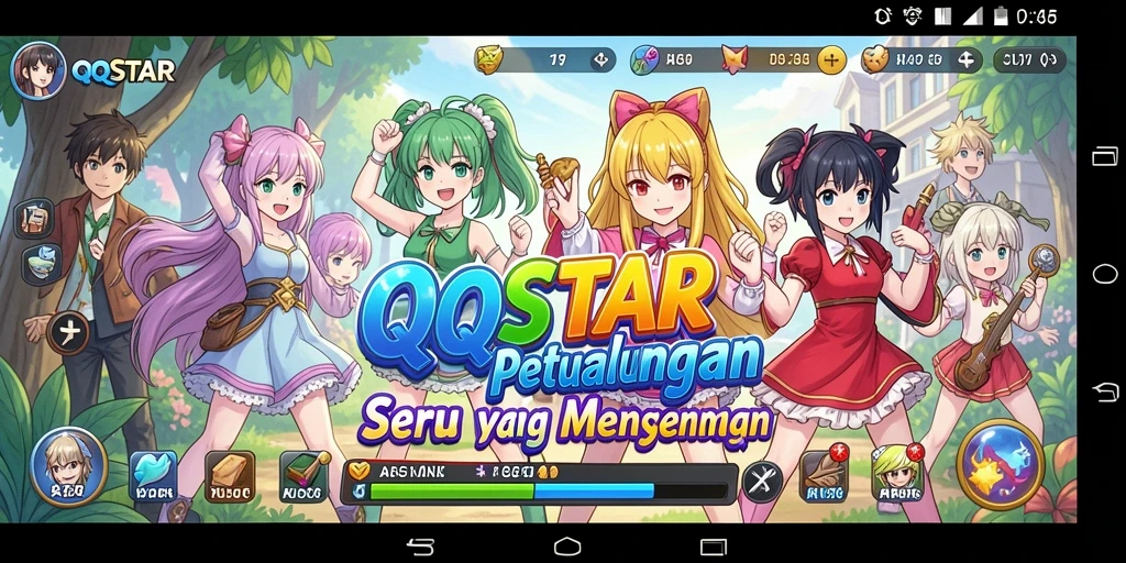 Screenshot gameplay QQSTAR yang menampilkan aksi seru dalam dunia Anime.