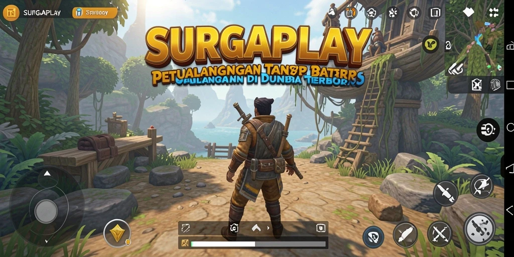 Tampilan gameplay SURGAPLAY dalam dunia terbuka yang menakjubkan.