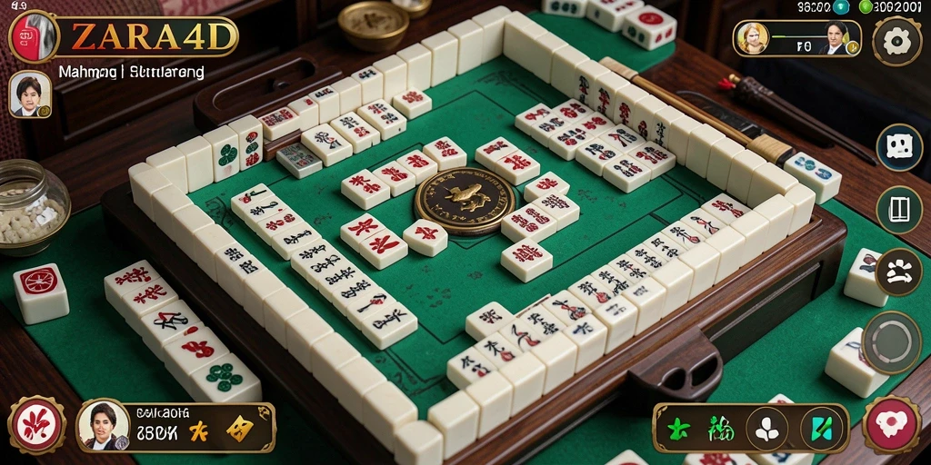 Tampilan gameplay ZARA4D dengan grafis Mahjong yang menarik.